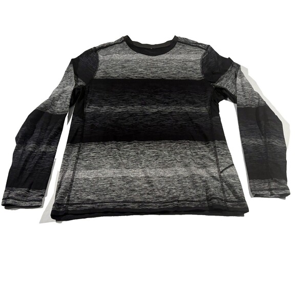 lululemon athletica Other - Lululemon Shirt Mens Black Stripe Gray Core Crew Rulu Long Sleeve Pullover Sz XL